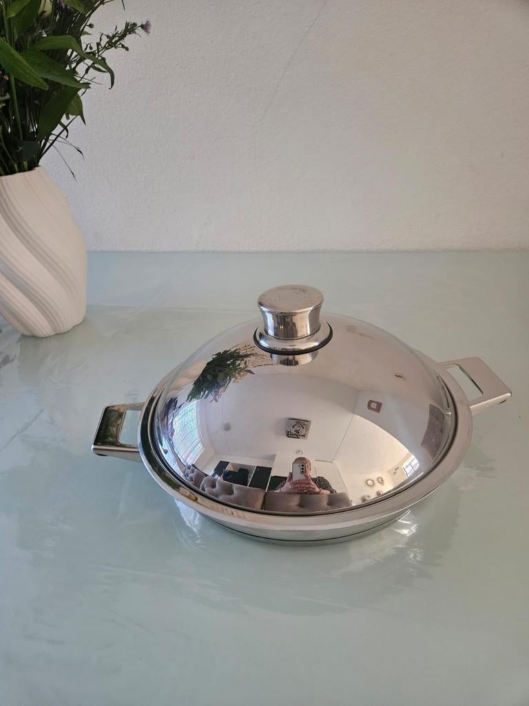 Grillpan Simtronic 28 cm, Huis en Inrichting, Keuken | Potten en Pannen, Ophalen, Zo goed als nieuw, Koekenpan of Braadpan