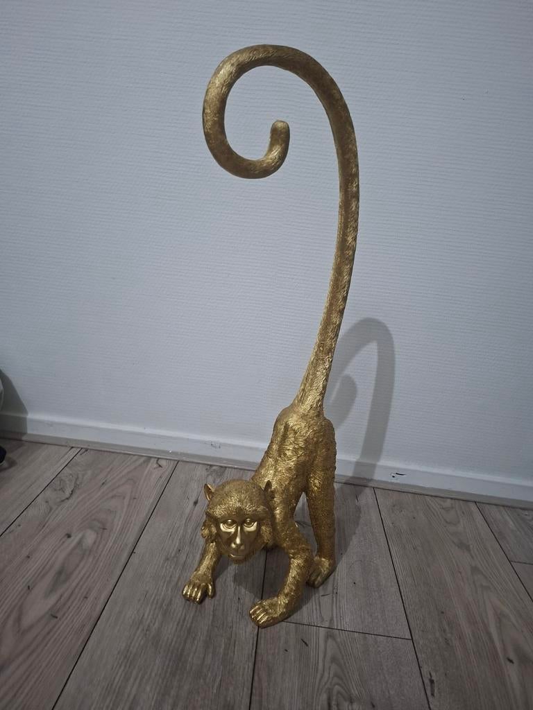 Gouden Aap Decoratie met Lange Krulstaart, Huis en Inrichting, Woonaccessoires | Overige, Ophalen of Verzenden