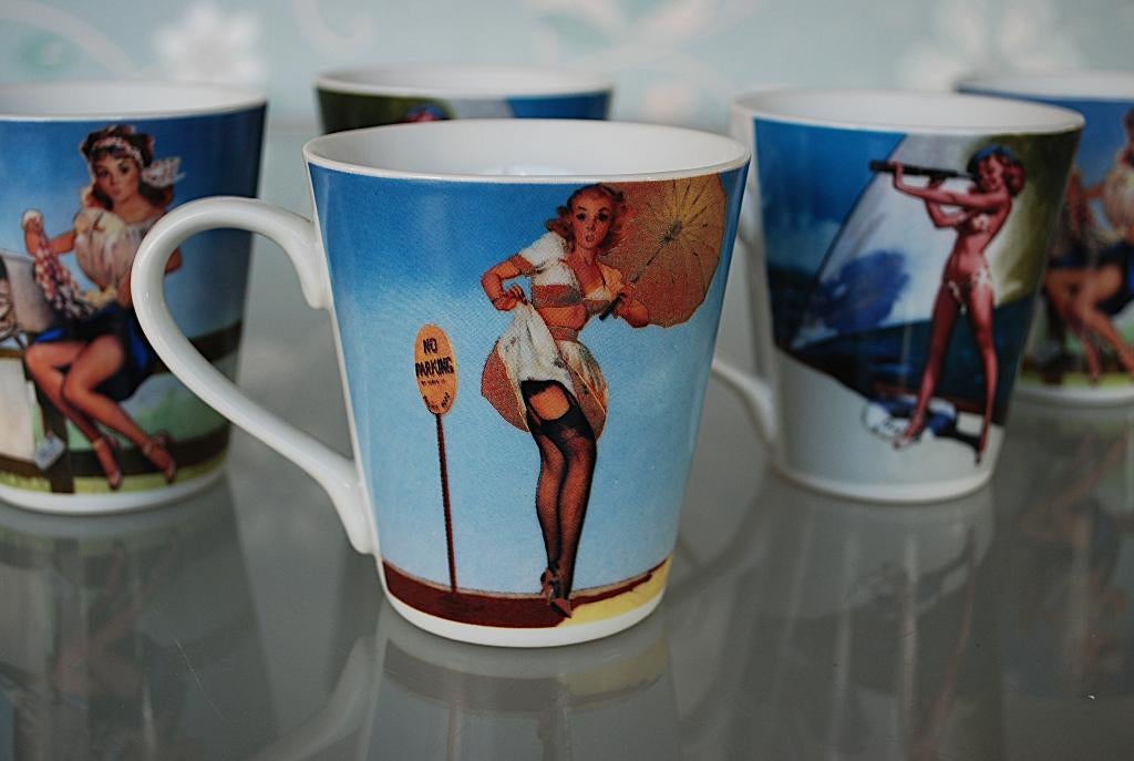 Pin-up Bekers Gemaakt door L. Drake & Zn. Vintage 1980's, Ophalen of Verzenden