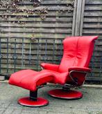 Schitterende Stressless Blues & hocker, Ophalen of Verzenden, 75 tot 100 cm, Leer