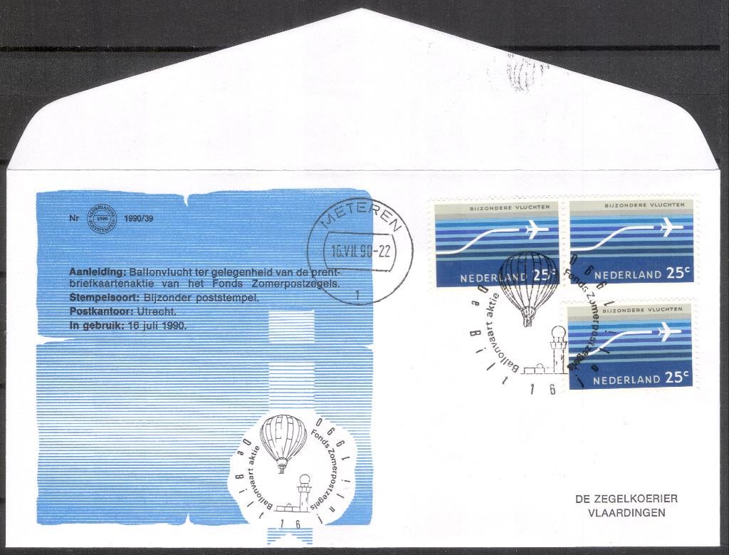 Ballonvlucht prentbriefkaartenaktie Fonds Zomerpostzegels, Postzegels en Munten, Brieven en Enveloppen | Nederland, Verzenden