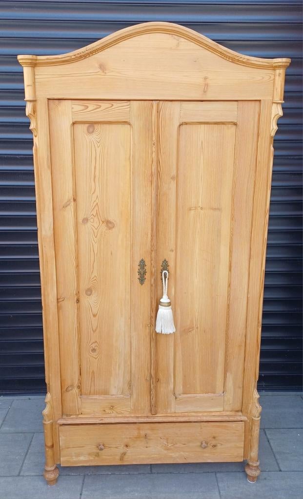 Prachtige Grote antiek grenen kast/meidenkast/kledingkast, Huis en Inrichting, Kasten | Overige, Ophalen of Verzenden, Gebruikt