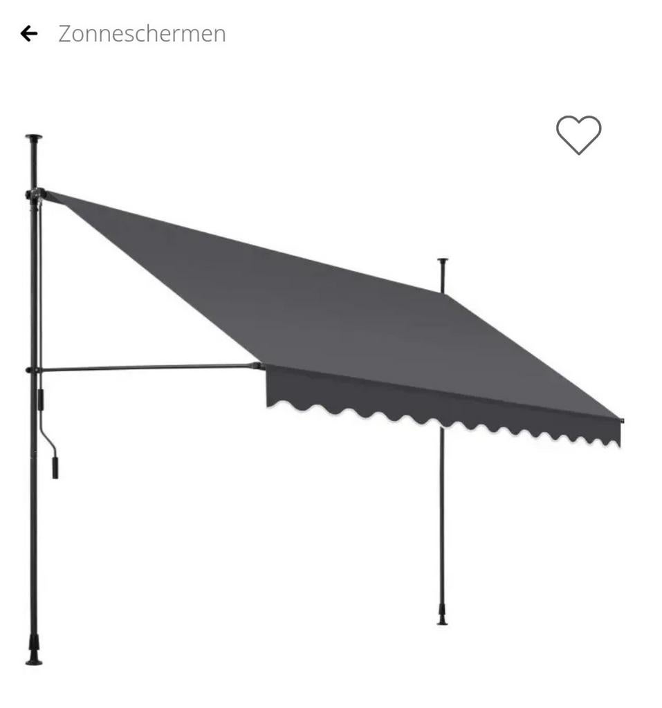 Zonnescherm balkon luifel Klemluifel 4 meter 1 seizoen oud, 150 tot 300 cm, Ophalen, Gebruikt, Knikarmscherm