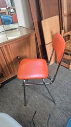 Vintage oranje stoel met chromen frame, Huis en Inrichting, Stoelen, Ophalen, G, G, V