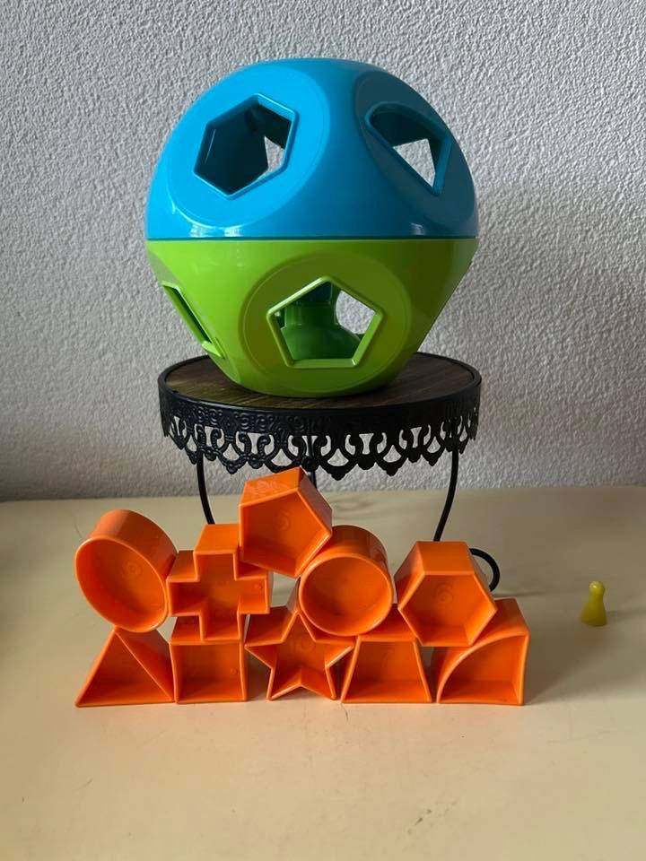 Tupperware hollebol groen blauw met oranje vormpjes, Ophalen of Verzenden, Zo goed als nieuw, Overige typen