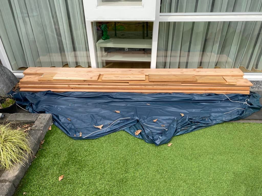 Douglas halfhout 10 m², Doe-het-zelf en Verbouw, Hout en Planken, Ophalen, Minder dan 25 mm, Zo goed als nieuw, Plank