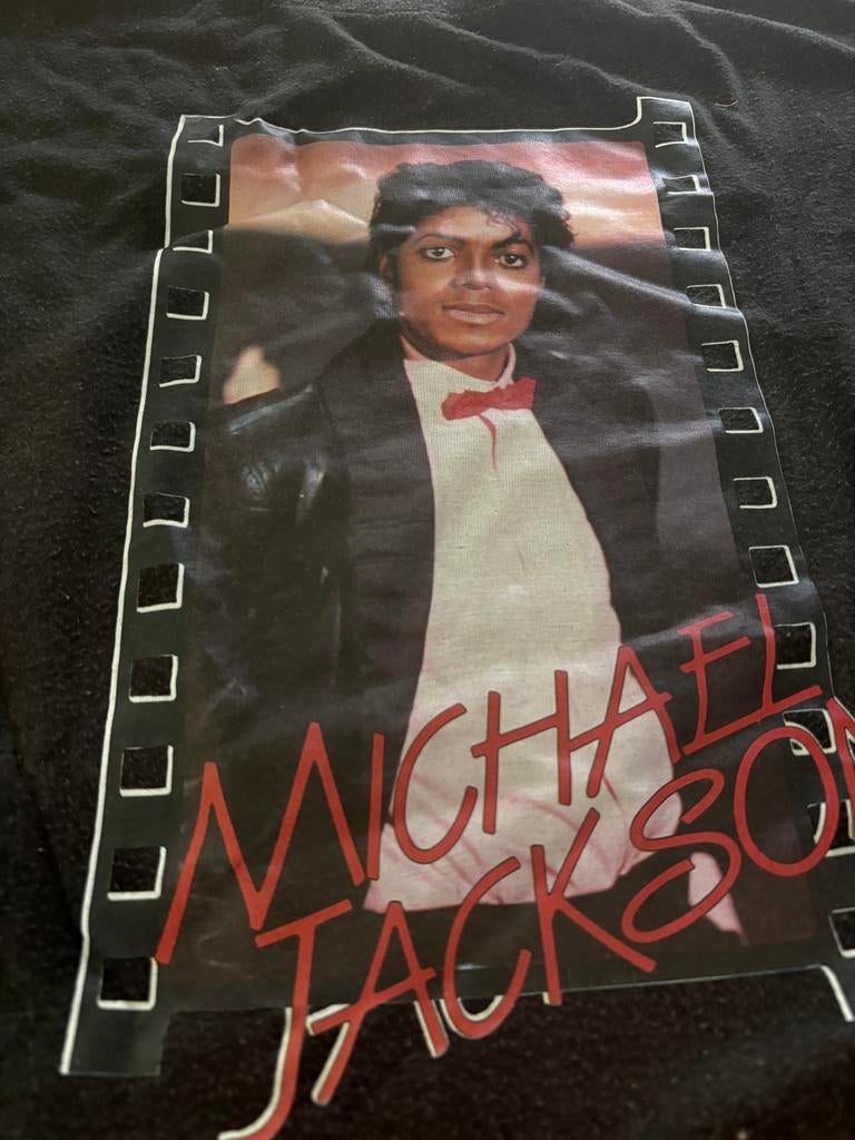 Vintage Michael Jackson T-shirt Maat M - King of Pop, Ophalen of Verzenden, Gedragen, Maat 48/50 (M), Zwart