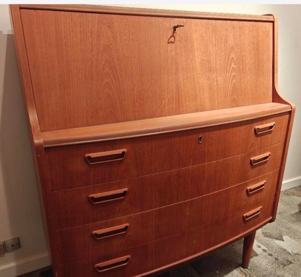 Deens Teak houten secretaire, Ophalen, Gebruikt