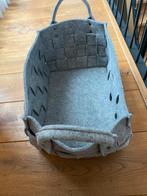 Grijze vilten mand met handvatten, Ophalen, Zo goed als nieuw, Overige materialen, Minder dan 50 cm