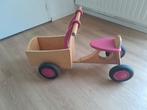 Loopfiets bakfiets hout / roze, Ophalen, Loopfiets