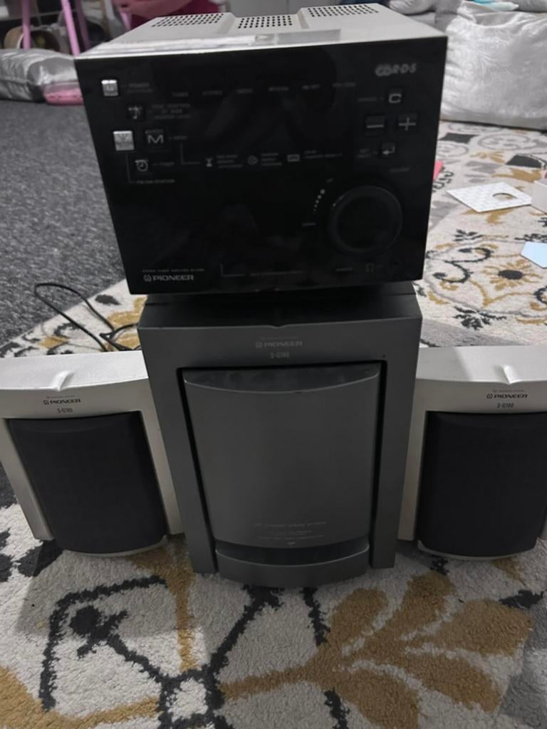 Pioneer SX-Q180 Versterker & 2.1 Speakerset, Audio, Tv en Foto, Stereo-sets, Gebruikt, Pioneer, Tuner of Radio, Losse componenten