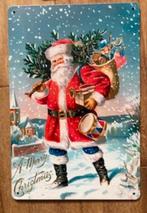 * nw VINTAGE look metalen wandbord KERSTMAN Victoriaans, Huis en Inrichting, Woonaccessoires | Tekstborden en Spreuken, Ophalen of Verzenden