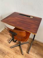 Vintage schooltafel met stoel bureau, Ophalen, Gebruikt, Tafel(s) en Stoel(en)