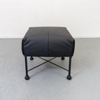 2x Montis Charly Hocker/Voetenbank Zwart Leer - Zwart/Dop, Nieuw, Ophalen of Verzenden, Metaal, 50 tot 75 cm