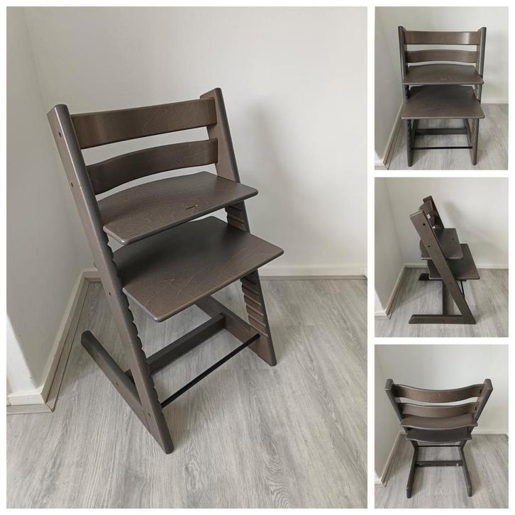 NIEUWSTAAT! Stokke Tripp Trapp hazy grey nieuw model, Kinderen en Baby's, Kinderstoelen, Zo goed als nieuw, Meegroeistoel, Aanschuifbaar