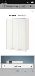 Witte kledingkast Ikea Kleppstad 3 deurs, Ophalen, 100 tot 150 cm, Zo goed als nieuw, 150 tot 200 cm