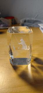 Kristallen Kubus met Gravure, Antiek en Kunst, Antiek | Glas en Kristal, Ophalen of Verzenden