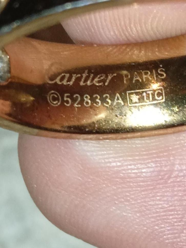 Twee Cartier Love Ringen - 5Karaat Diamant, Sieraden, Tassen en Uiterlijk, Ringen, Gebruikt, Dame of Heer, Goud, Goud, Met edelsteen