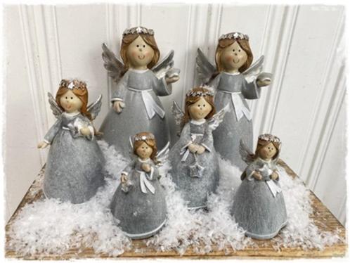 SALE! Engel in de kleuren grijs, zilver wit, 3 maten, zie om, Diversen, Kerst, Nieuw, Ophalen of Verzenden