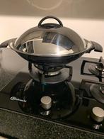 Prachtige Design Fissler RVS wokpan / serveerpan 37cm, Huis en Inrichting, Keuken | Potten en Pannen, Ophalen, Zo goed als nieuw
