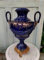 Kobalt blauwe Italiaanse vaas met bronzen voet F.B.A.I., Ophalen