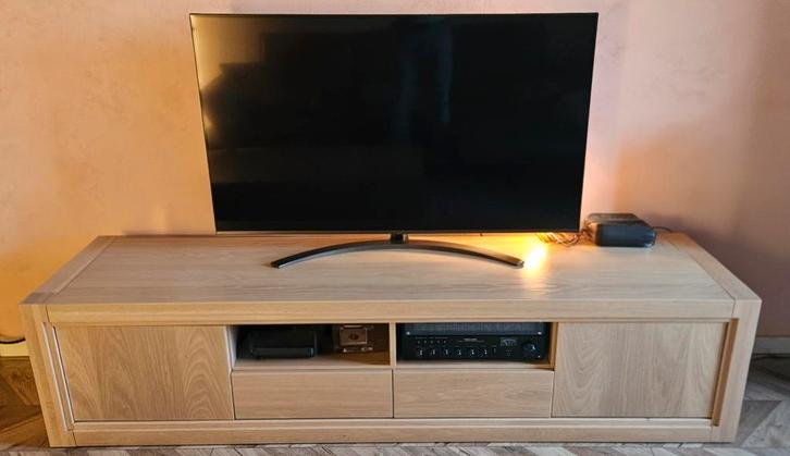 Massief eiken TV Meubel - Mintjens Meubelmakerij, Huis en Inrichting, Kasten | Televisiemeubels, Zo goed als nieuw, Minder dan 100 cm