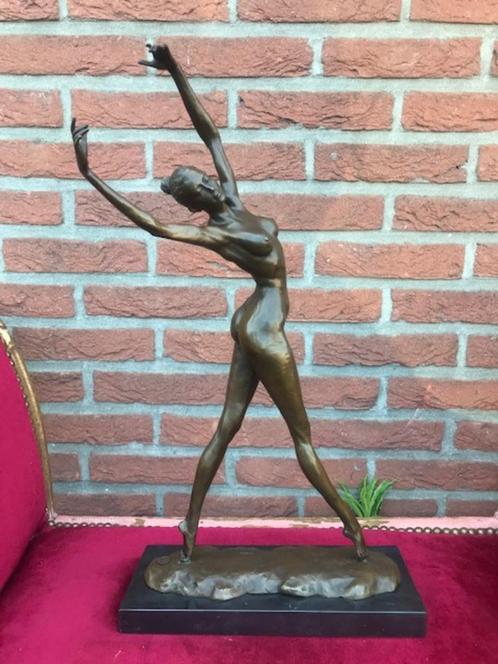 supermooi bronzen topbeeld, VRIJ NAAKT, Antiek en Kunst, Kunst | Beelden en Houtsnijwerken, Ophalen of Verzenden