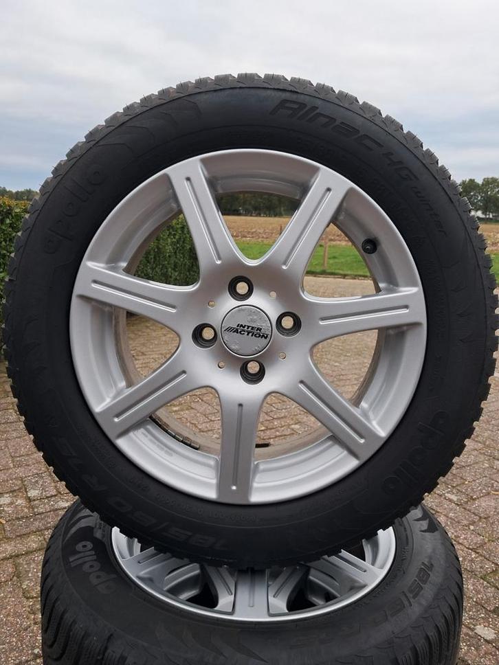 15 inch 4x100 Velgenset met Winterbanden / Zie adv., Auto-onderdelen, Banden en Velgen, Banden en Velgen, Winterbanden, 15 inch