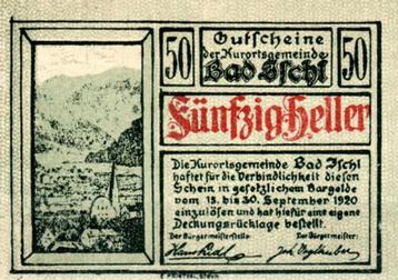 ÖSTERREICH/AUSTRIA : GUTSCHEIN der Kurortsgemeinde BAD ISCHL beschikbaar voor biedingen