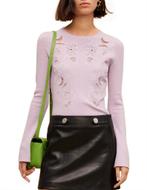 Maje Gebreide Trui met Borduurwerk - Maat M, Maat 38/40 (M), Paars, Nieuw, Ophalen of Verzenden