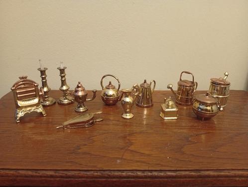 Prachtig setje messing gebruiksvoorwerpen voor poppenhuis/le, Antiek en Kunst, Antiek | Koper en Brons, Koper, Ophalen of Verzenden