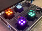 4x American DJ Element HEX IP Accu LED PAR + Flightcase, Ophalen of Verzenden, Gebruikt, Licht, Kleur