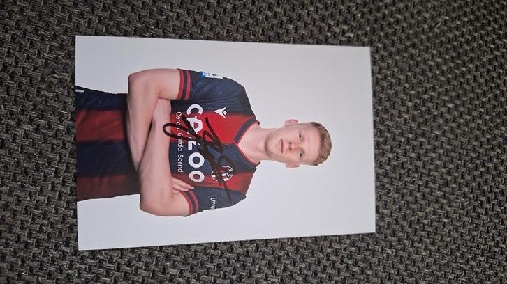 Foto met originele handtekening; Jerdy Schouten #6 Bologna, Verzamelen, Sportartikelen en Voetbal, Nieuw, Buitenlandse clubs, Verzenden