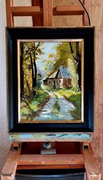 Schilderij van een huisje in het bos, Ophalen