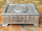 Mooi oud Engels silverplate kistje met een hondenkop 15,3 cm, Ophalen of Verzenden