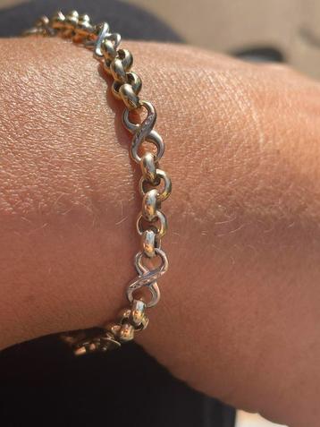 14 karaat (585) gouden armband tricolor jasseron infinity beschikbaar voor biedingen