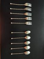Antieke lepeltjes en gebaksvorkjes set, Antiek en Kunst, Antiek | Bestek, Ophalen of Verzenden