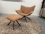 Nieuw Label Vandenberg Gustav Fauteuil met poef Stof leer, Huis en Inrichting, Nieuw, 75 tot 100 cm, Ophalen of Verzenden, Label
