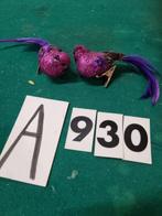 vogels met klem paars 2 stuks [a930], Diversen, Kerst, Ophalen of Verzenden, 'T Olde Gre-j, Info@toldegrej.nl, Endepoelstraat 20f Didam