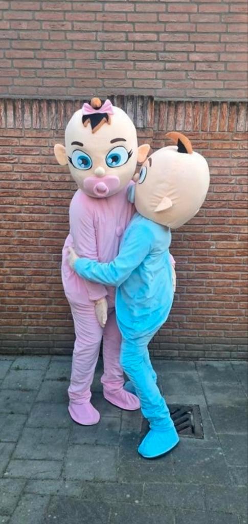 Gender reveal mascotte pakken 2 stuks 50 euro, Hobby en Vrije tijd, Feestartikelen | Verhuur, Ophalen of Verzenden