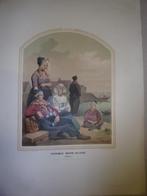 Klederdracht.Bing & Braet.Noord-Holland.Volendam.1857 Fraai, Antiek en Kunst, Kunst | Etsen en Gravures, Ophalen of Verzenden