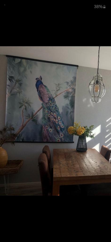 Mooie wanddecoratie - Pauw print, Huis en Inrichting, Woonaccessoires | Wanddecoraties, Zo goed als nieuw, Ophalen