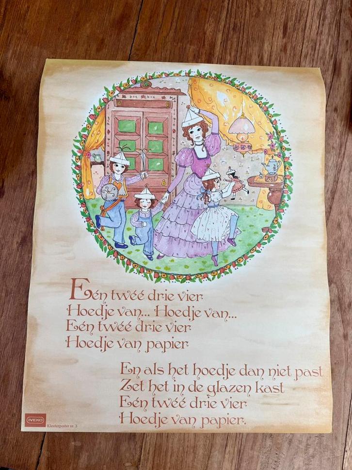 Complete serie schoolplaten kleuterliedjes 1950-1974, Antiek en Kunst, Antiek | Schoolplaten, Overige thema's, Ophalen of Verzenden