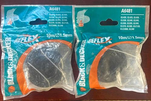 2x Black & Decker A6481 Trimmerdraadspoel 10m x 1.5mm Reflex, Tuin en Terras, Grastrimmers, Zo goed als nieuw, Elektrisch, 10 tot 30 cm