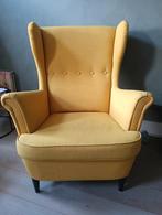 oorfauteuil (gebruikt) en voetenbankje (zgan), Huis en Inrichting, Fauteuils, Ophalen, Gebruikt, Minder dan 75 cm, 50 tot 75 cm