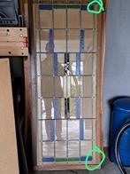 oud raam met gekleurd glas in lood, Doe-het-zelf en Verbouw, Glas en Ramen, Ophalen, Gevelraam of Ruit, Gebruikt, Minder dan 80 cm