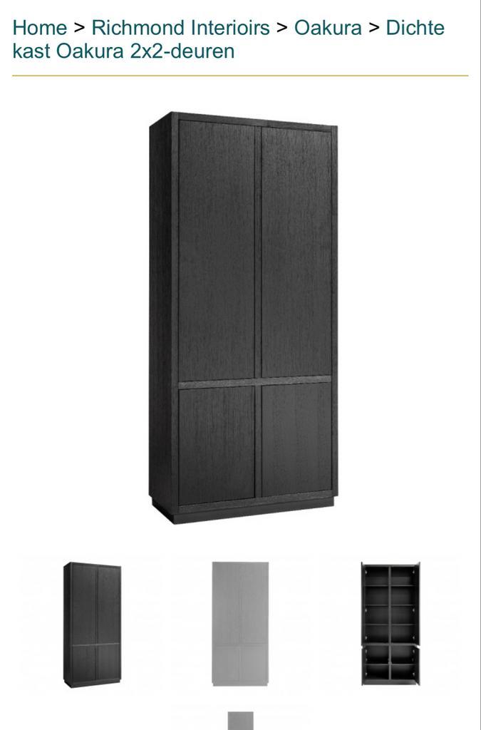 Richmond Interiors Oakura Kast 2x2-deuren, Huis en Inrichting, Kasten | Dressoirs, Nieuw, 50 tot 100 cm, 25 tot 50 cm, Met deur(en)
