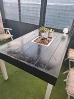 Houten tuintafel met vuurkorf, Ophalen of Verzenden, Gebruikt, Rechthoekig, Hout