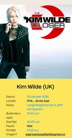 Straks: concert Kim Wilde in Haarlem 2 tickets, Twee personen