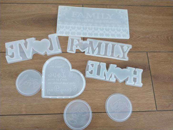 Epoxy resin mallen siliconen family love knutselen, Hobby en Vrije tijd, Overige Hobby en Vrije tijd, Gebruikt, Ophalen of Verzenden